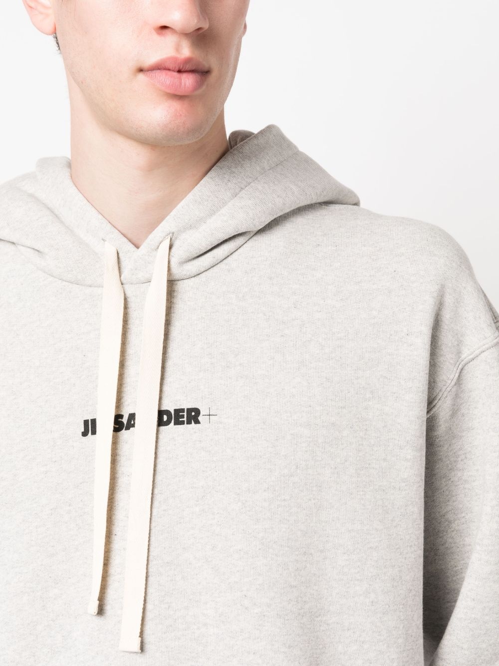 logo-print cotton hoodie - 5