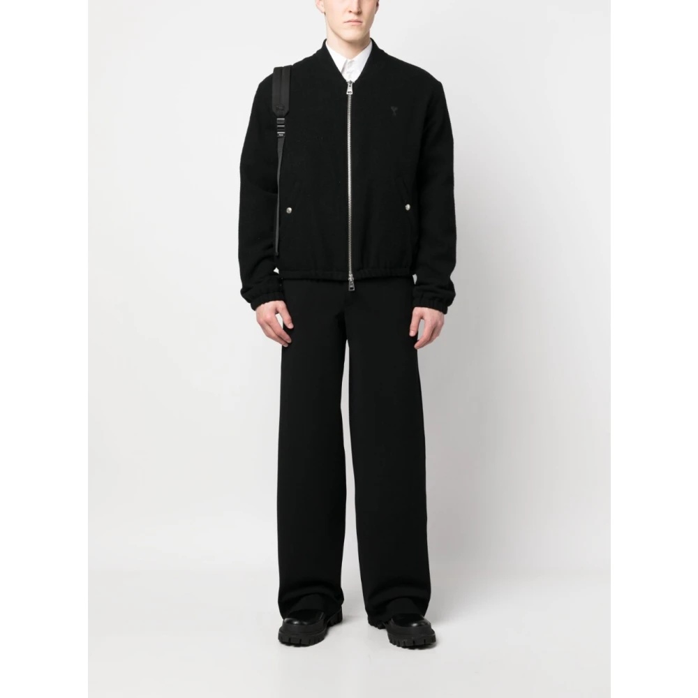 BLACK WIDE-LEG TROUSERS - 5