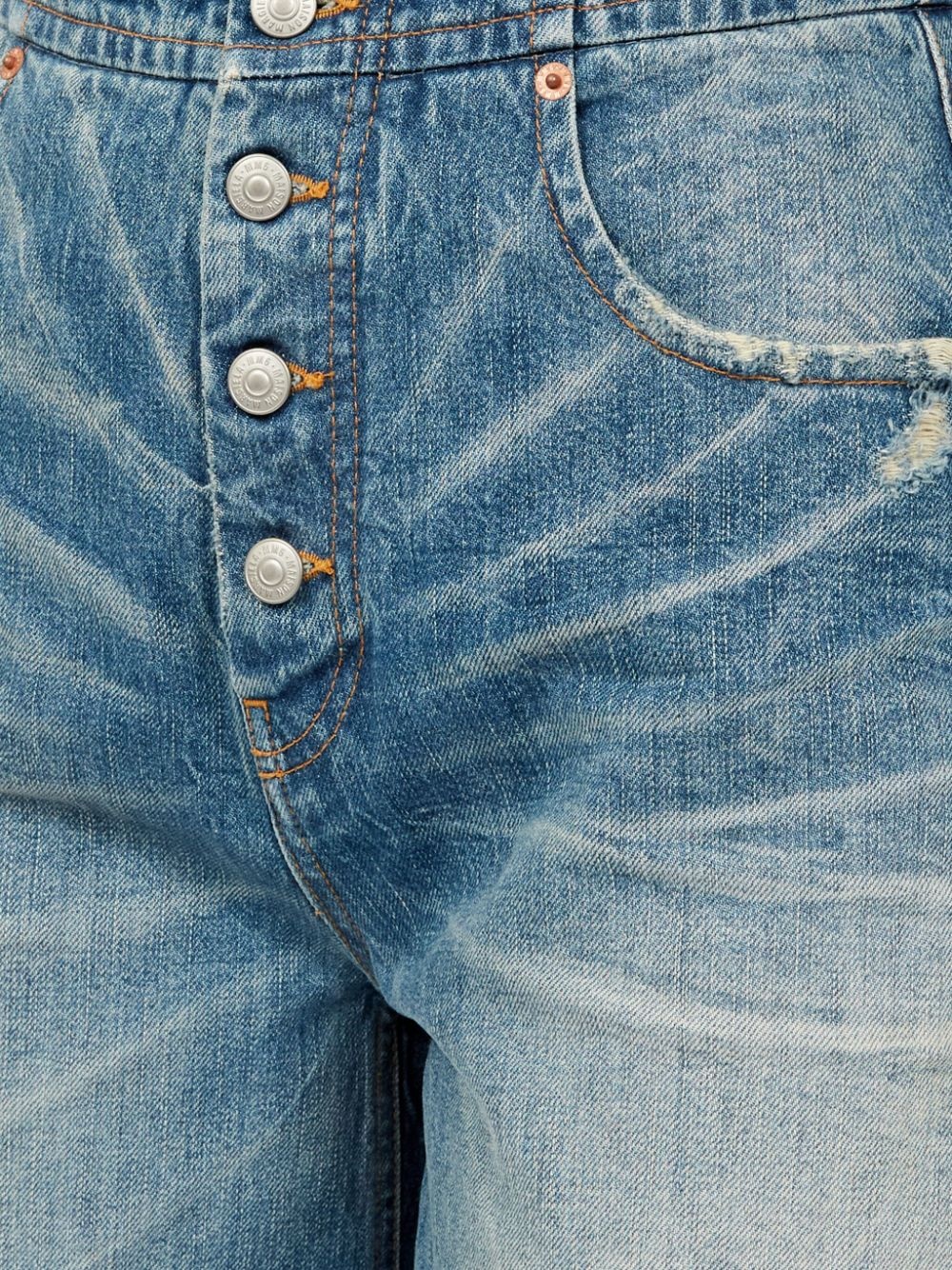 distressed straight jeans - 7