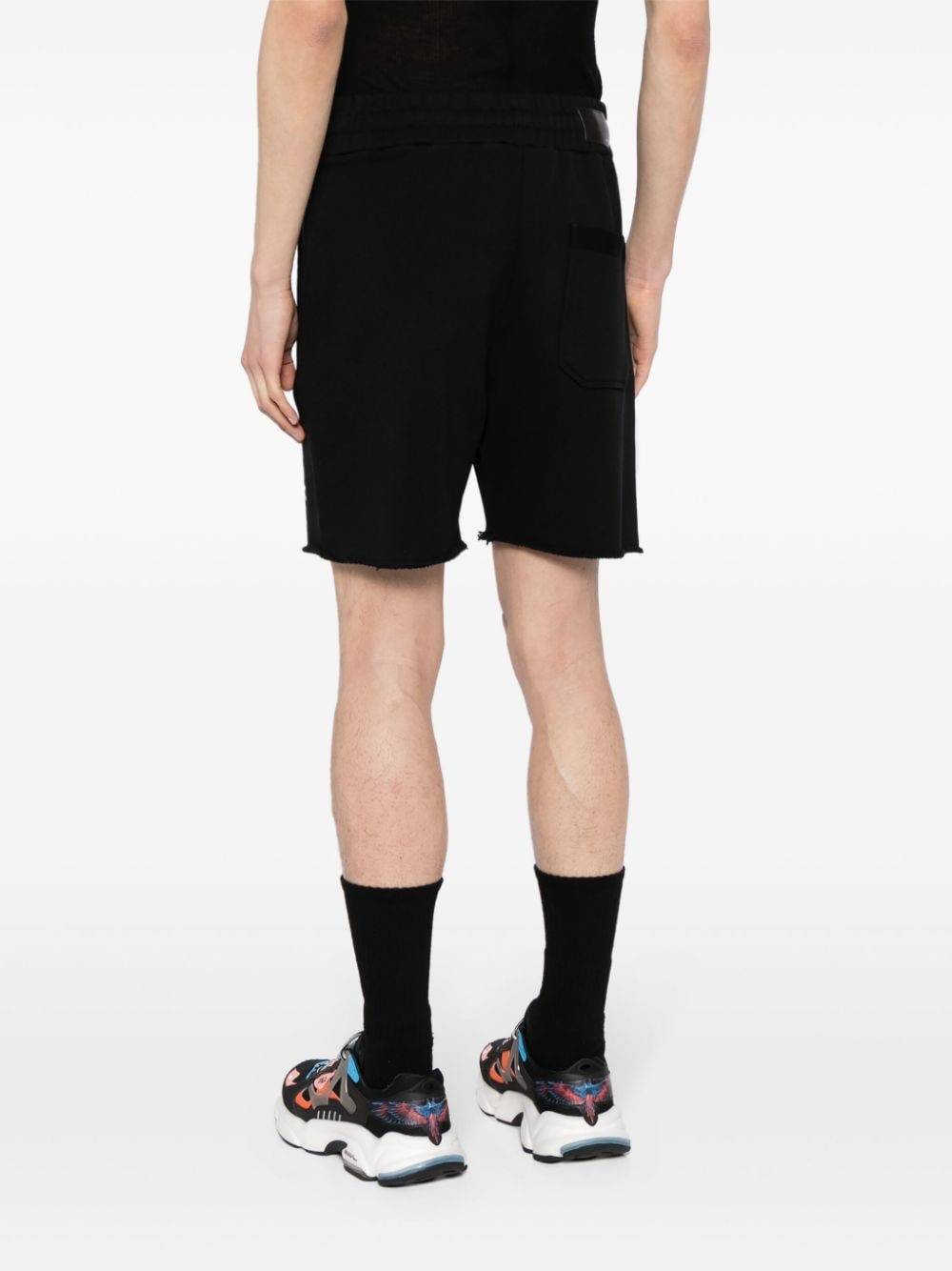 logo-print cotton track shorts - 4