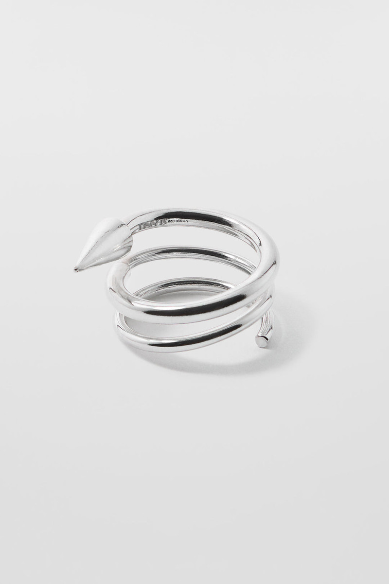 MEDIUM SPIRAL EAR-RING / silver 4