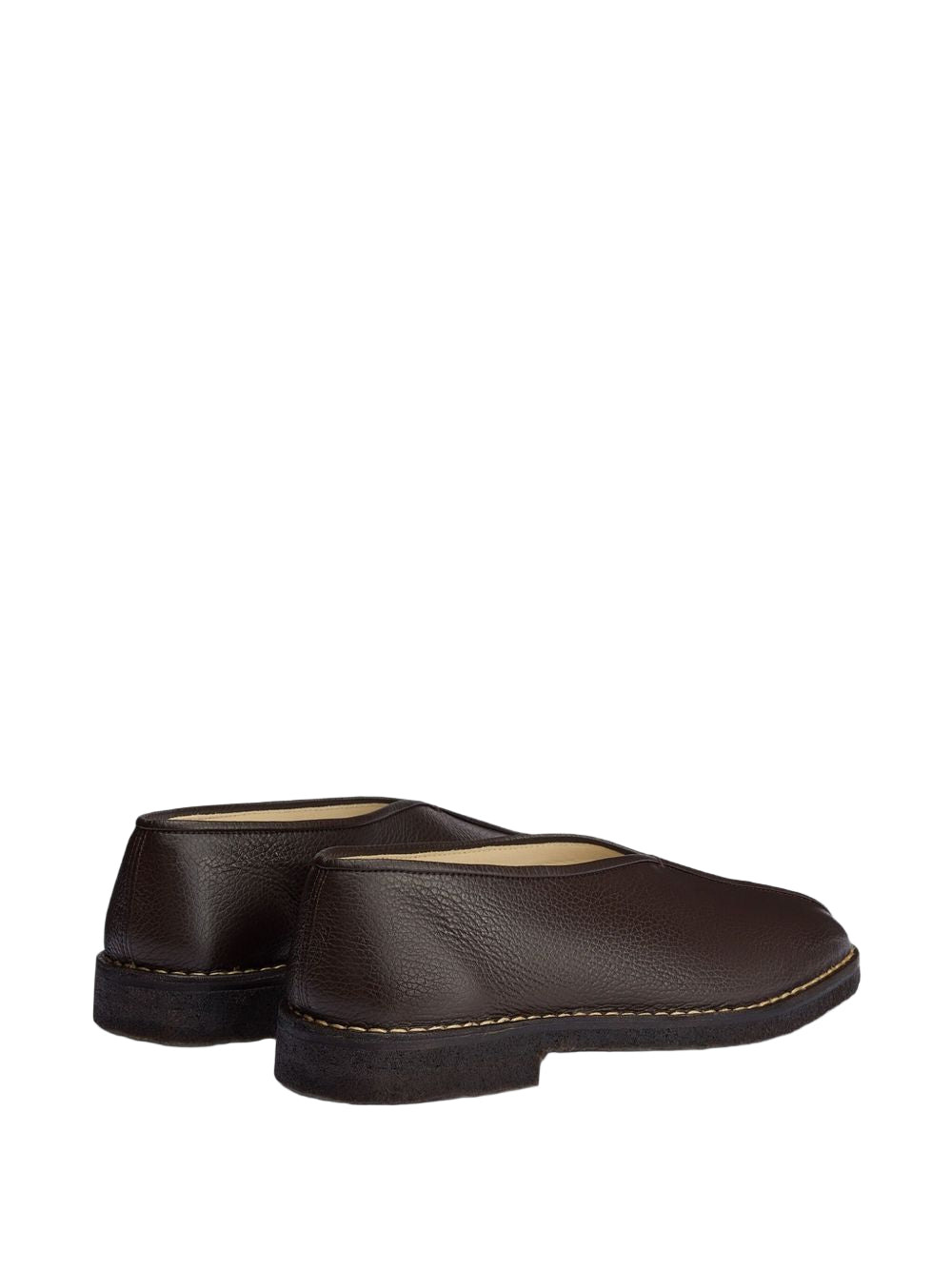 PIPED CREPE SLIPPERS (DARK BROWN) - 3