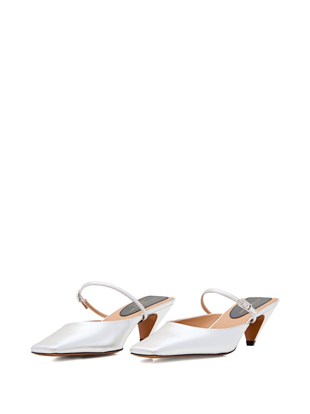 90mm buckle-fastening slingback mules - 2