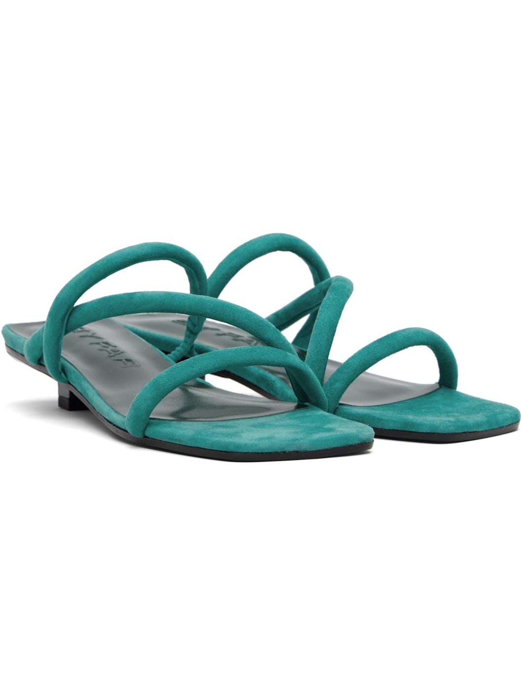 Green Morena Kid Suede Leather Heeled Sandals - 4