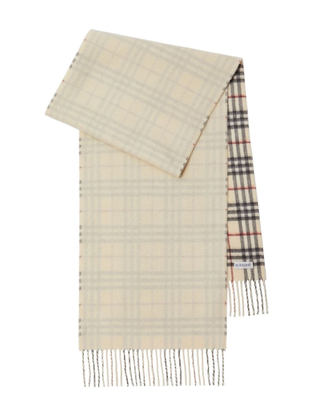 checked reversible cashmere scarf - 3