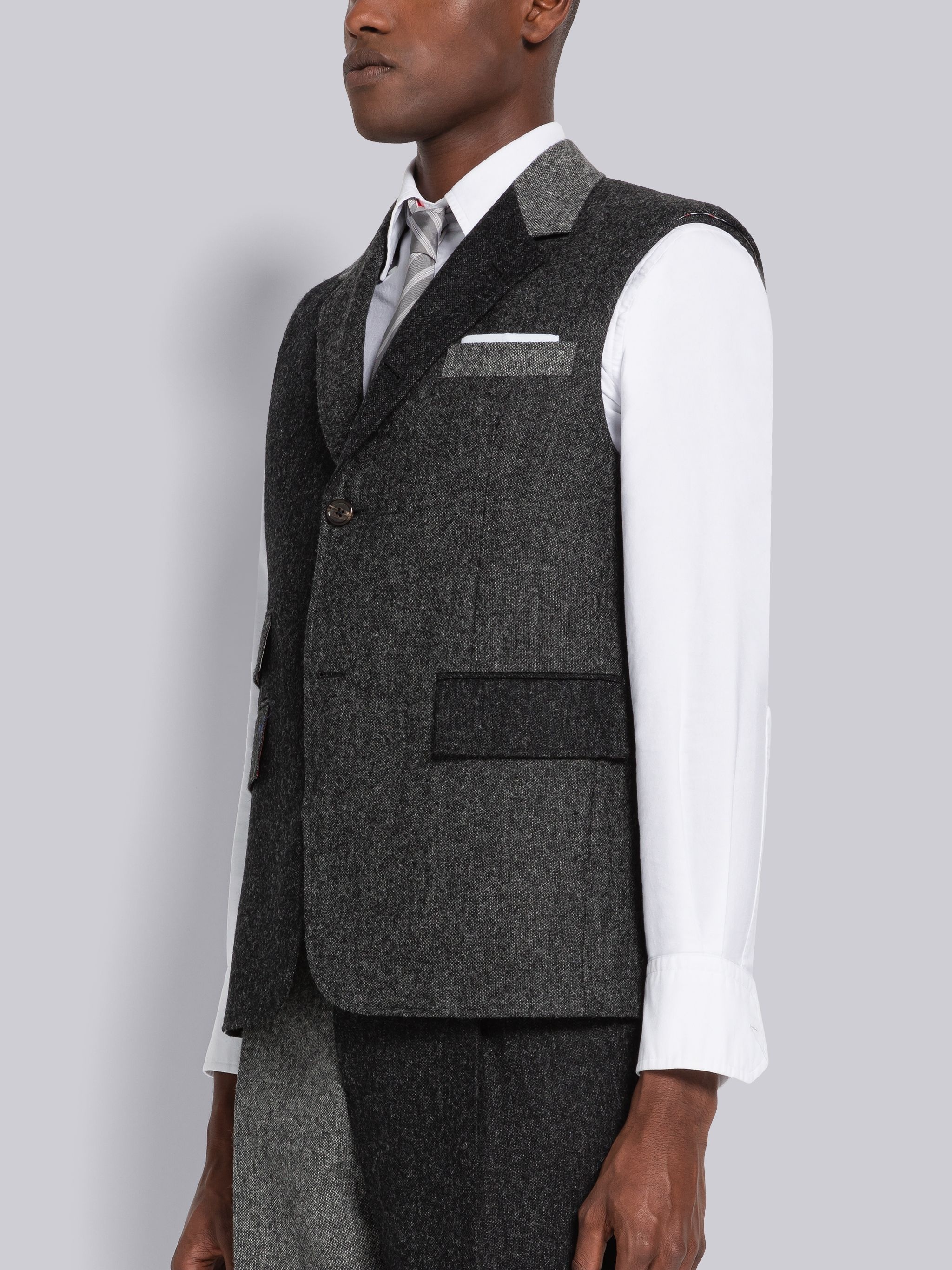 Fun-Mix Donegal Tweed Sleeveless Sport Coat - 2
