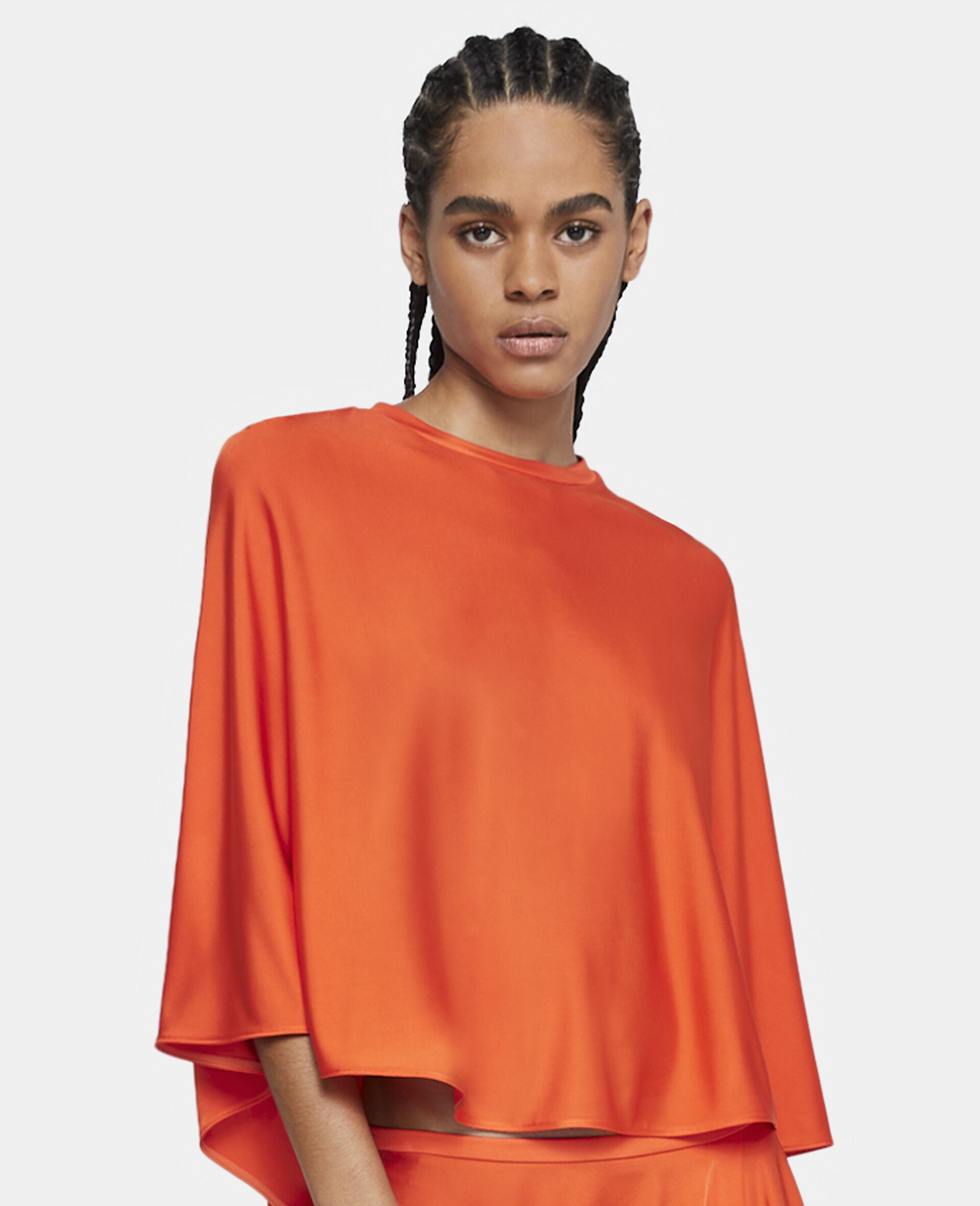 Satin Cropped Cape Top - 4