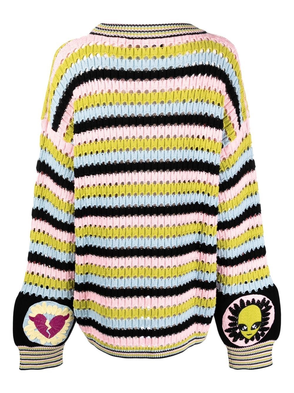 colour-block stripe knit jumper - 2