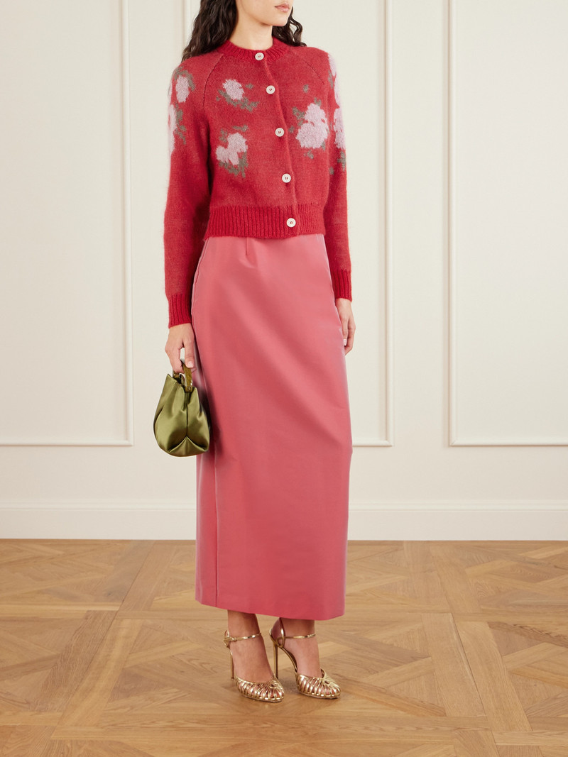 BERNADETTE Amelia Floral-jacquard Mohair-blend Cardigan outlook