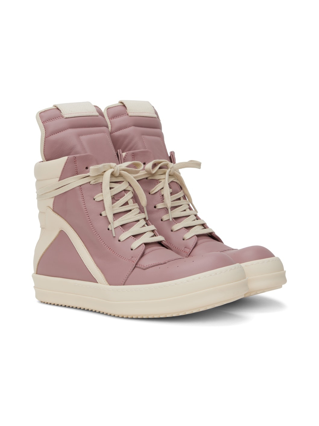 Pink & Off-White Geobasket Sneakers - 4