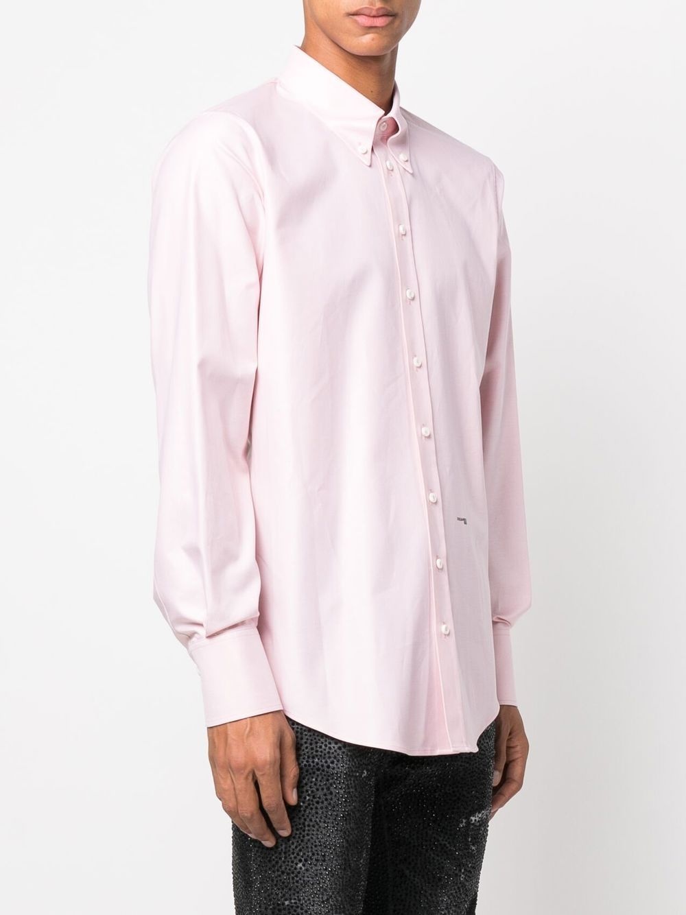 logo-print button-up shirt - 3