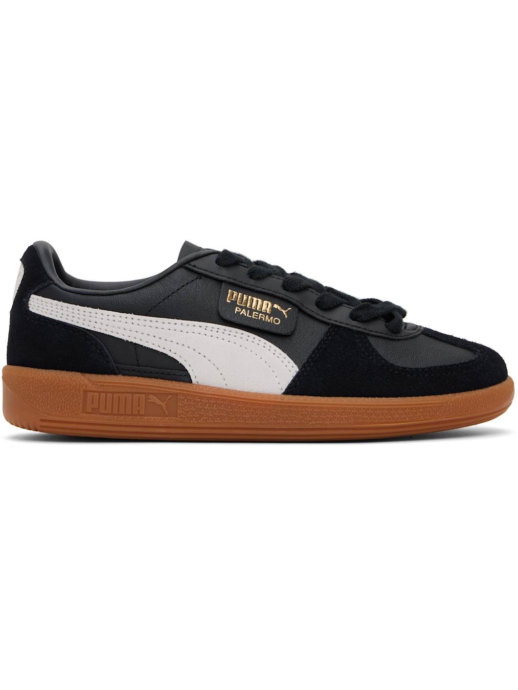 Black & Gray Palermo Leather Sneakers - 1