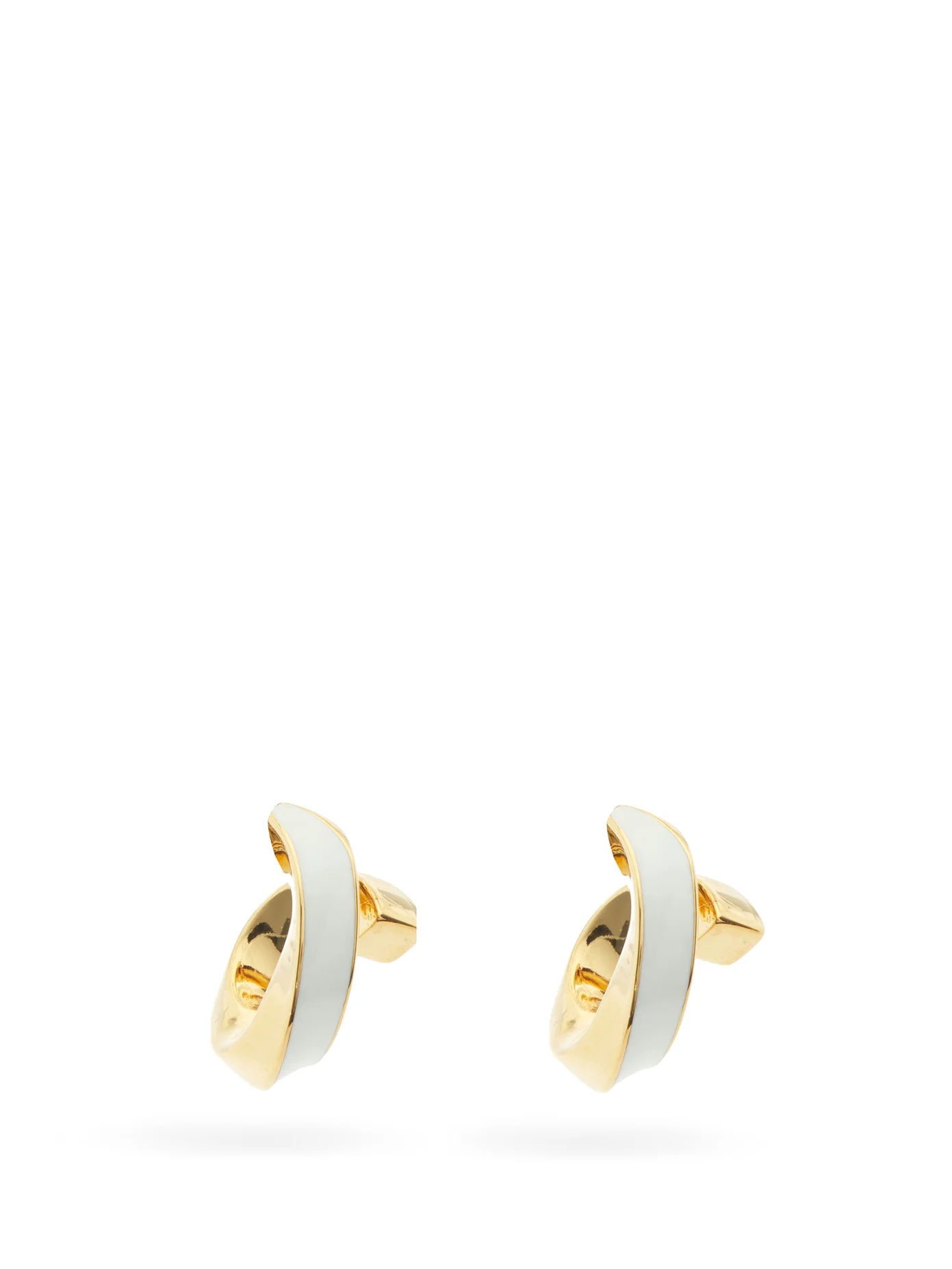 Twisted 18kt gold-plated silver earrings - 1