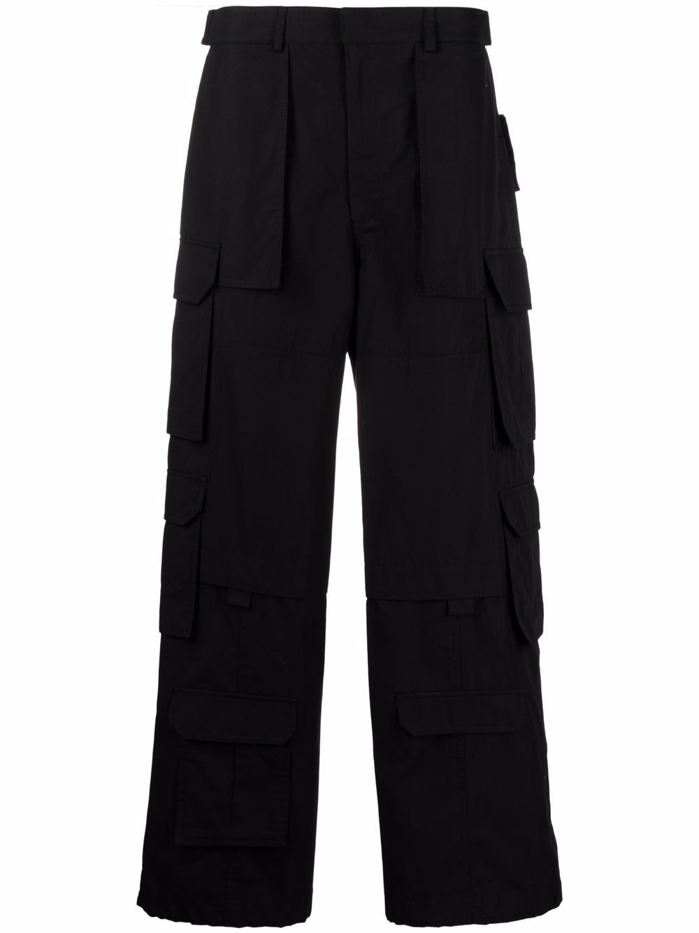 multiple-pocket cotton cargo trousers - 1