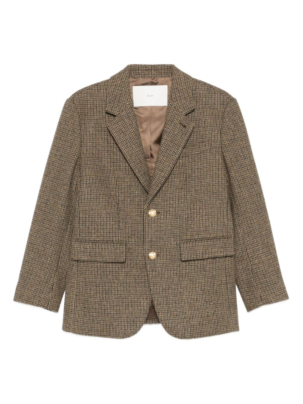 houndstooth gold-button blazer - 1