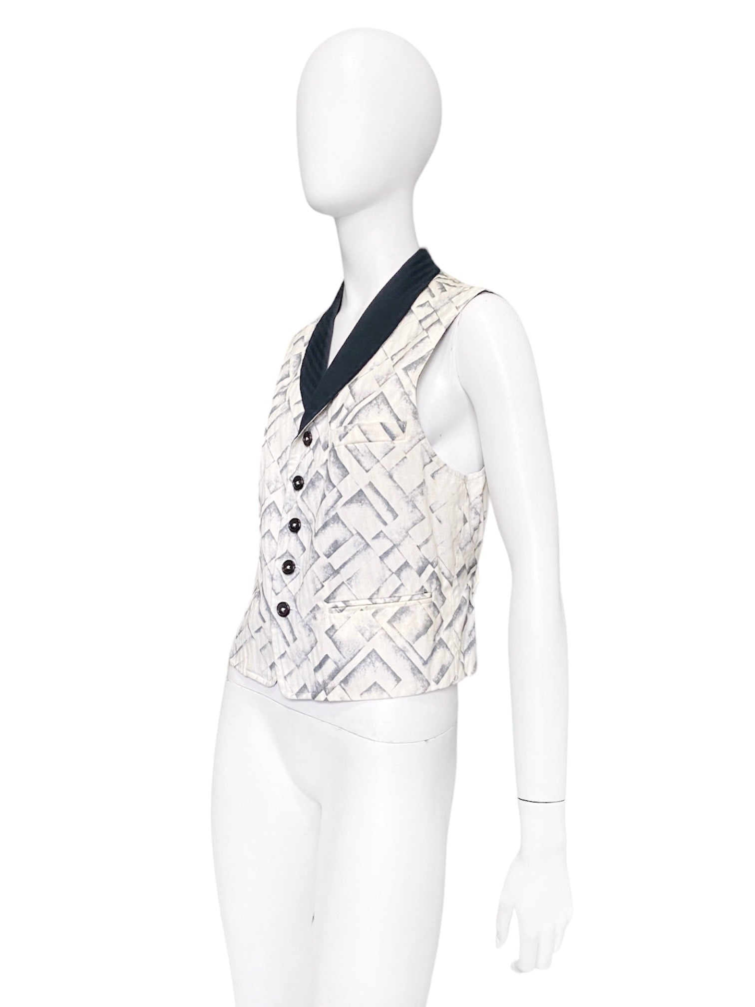 Ann Demeulemeester Spring 2008 Abstract Tyre Print Gillet Vest Top XS - 4