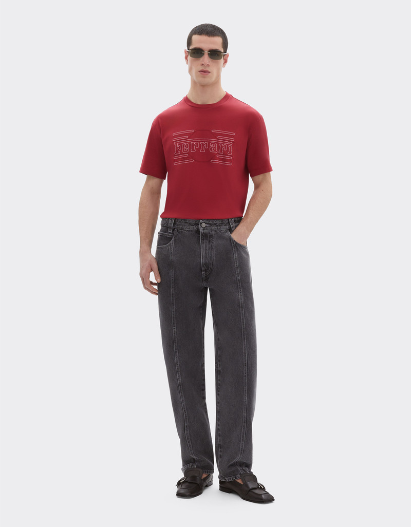 Ferrari Cotton T-shirt with embroidery outlook