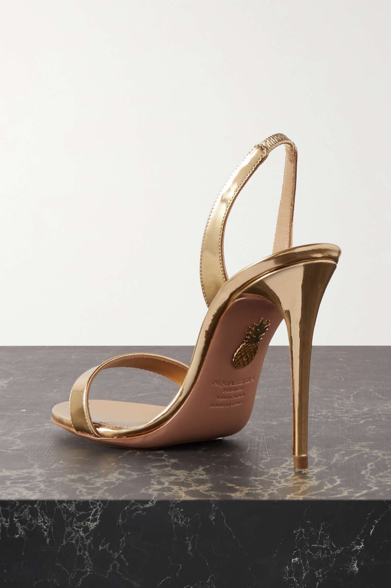 So Nude 105 mirrored-leather slingback sandals - 3