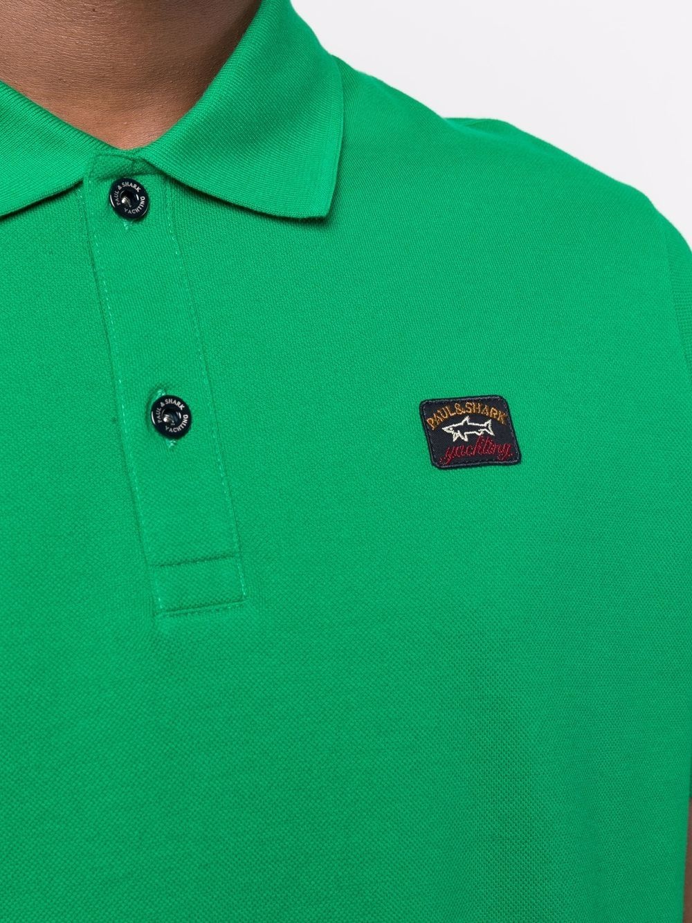 chest logo-patch polo shirt - 5