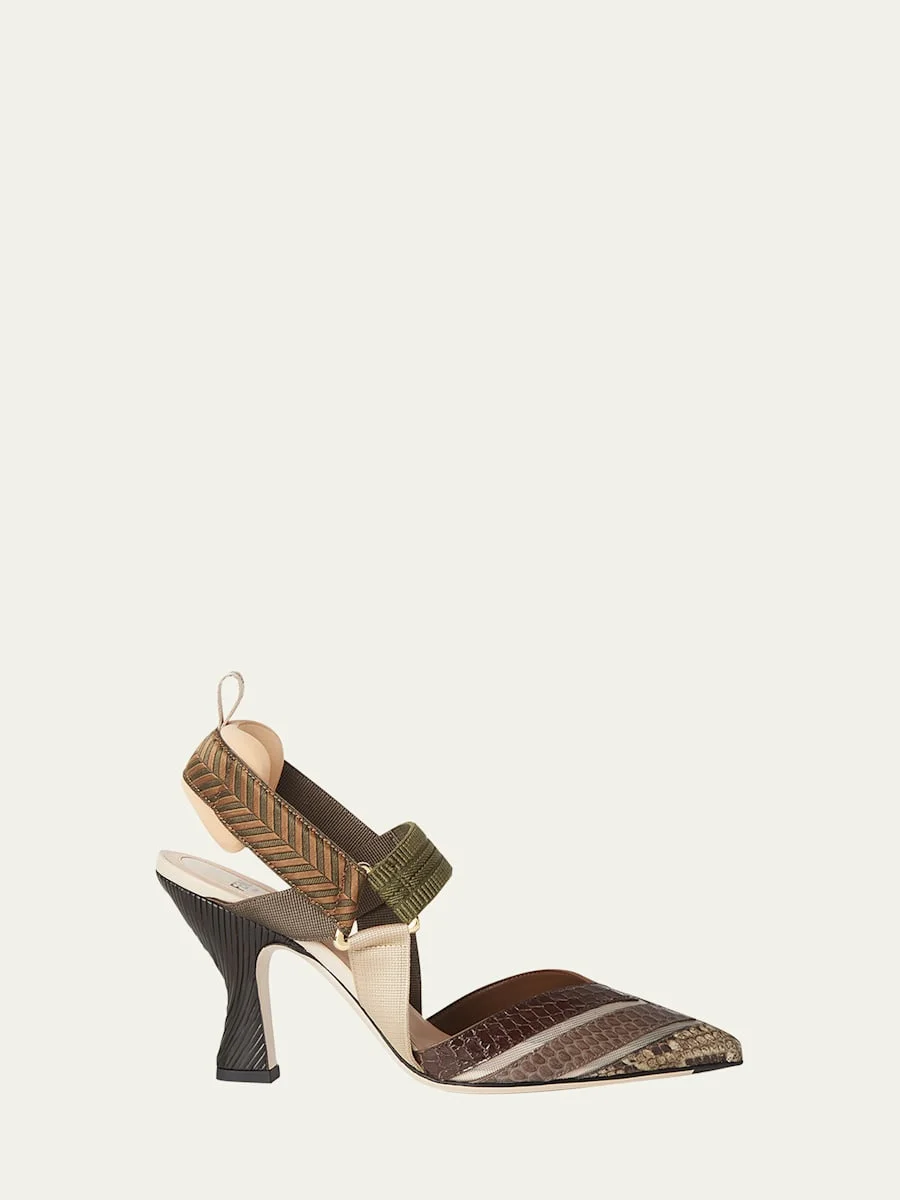 Colibri Mixed-Media Iconic Slingback Pumps - 1