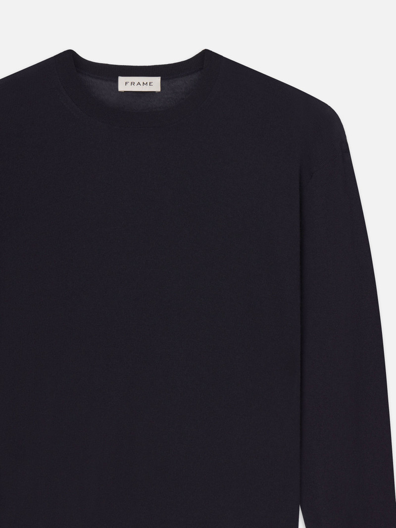 FRAME Superfine Crewneck Sweater in Dark Navy outlook