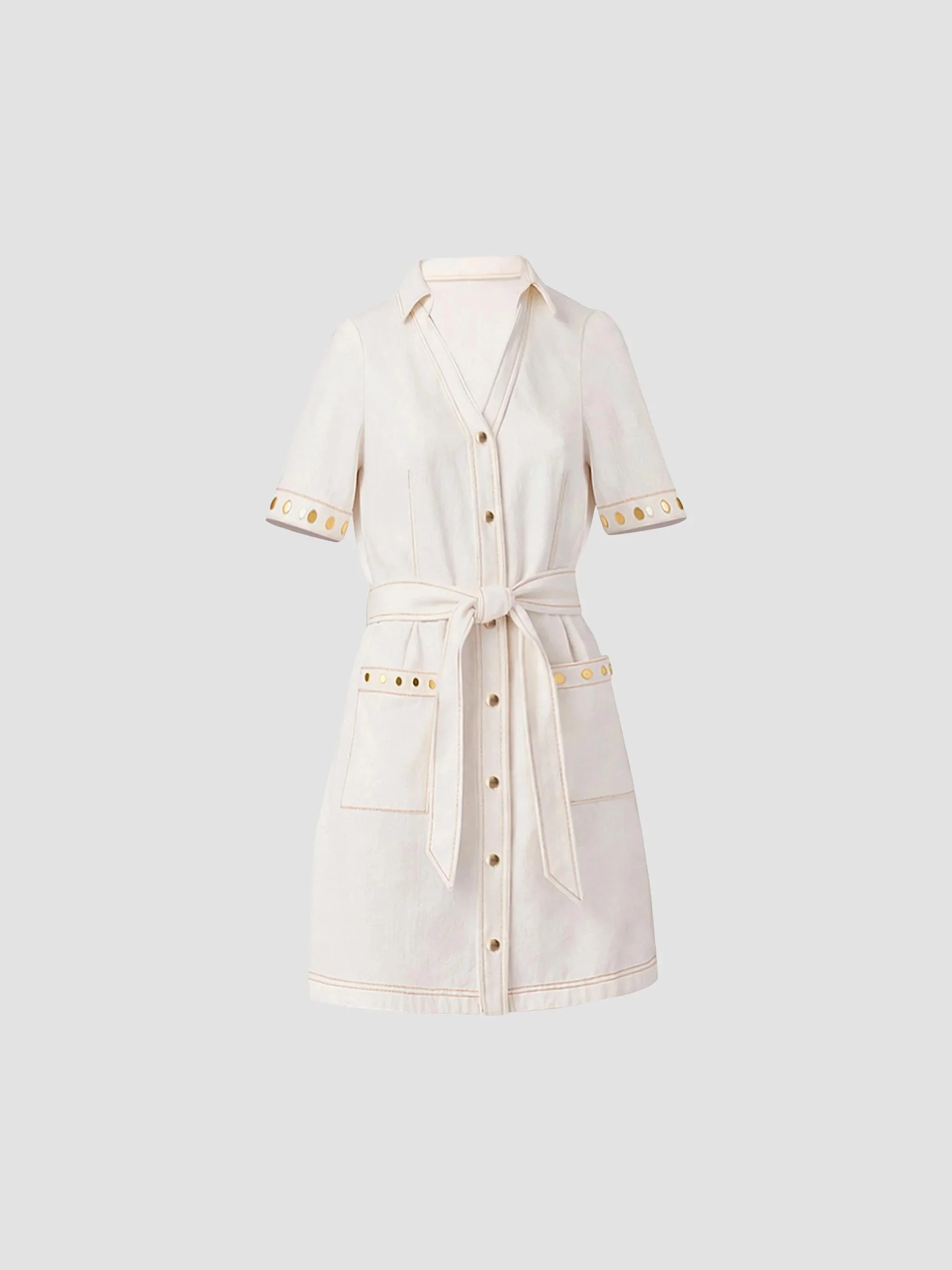 Women's Laurie Denim Shirtdress - Ivory - 1