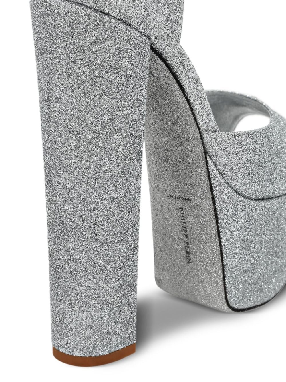 120mm glitter-detailing leather sandals - 3