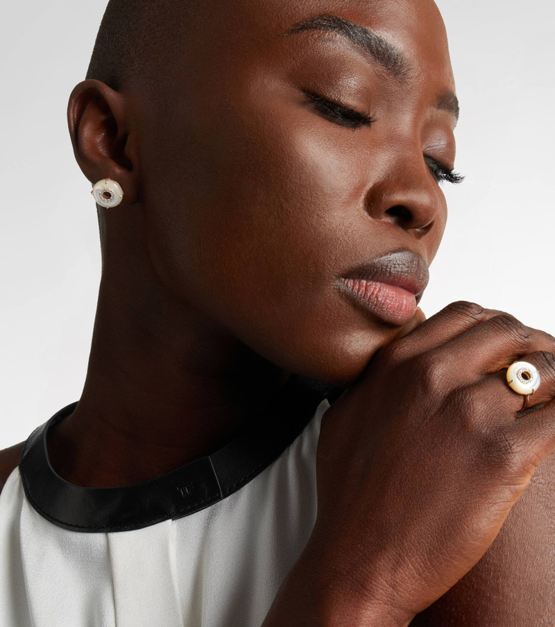 MATEO 14kt gold (585/1000) earrings with diamonds and pearls outlook