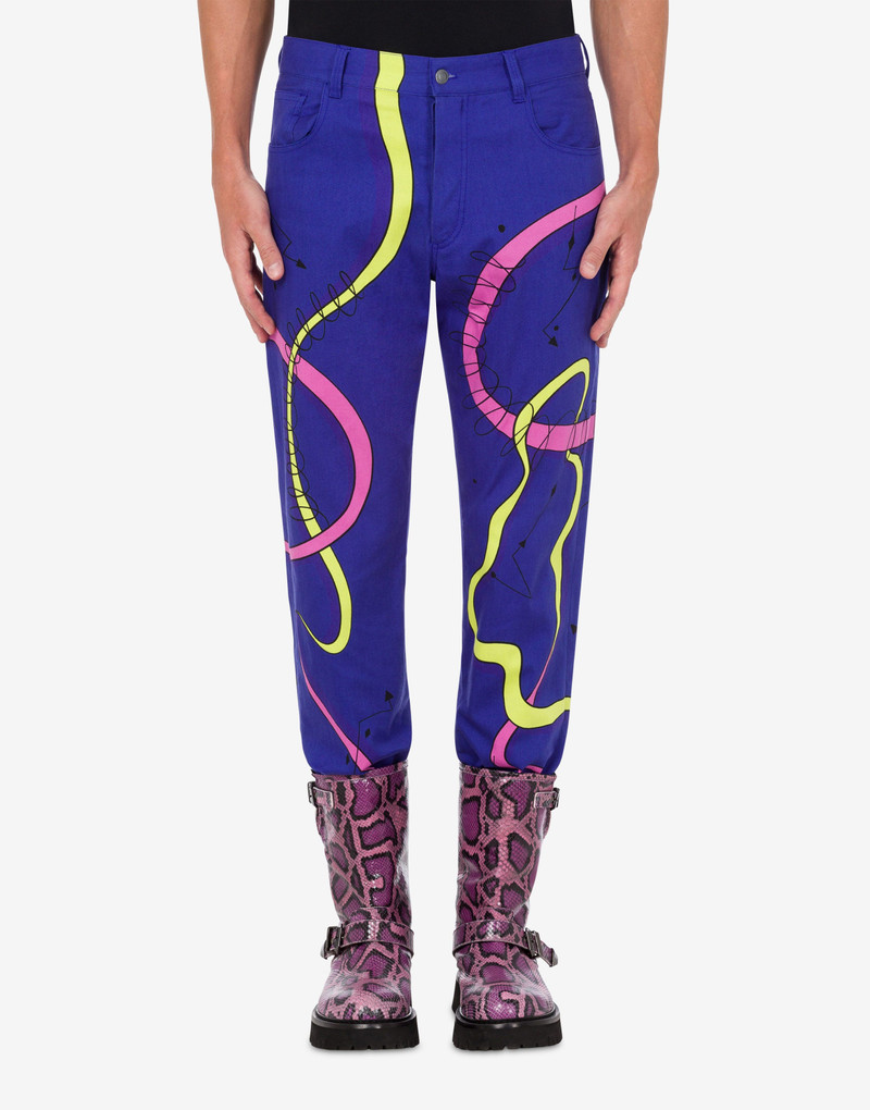 Moschino NEW WAVE ARTWORK GABARDINE TROUSERS outlook