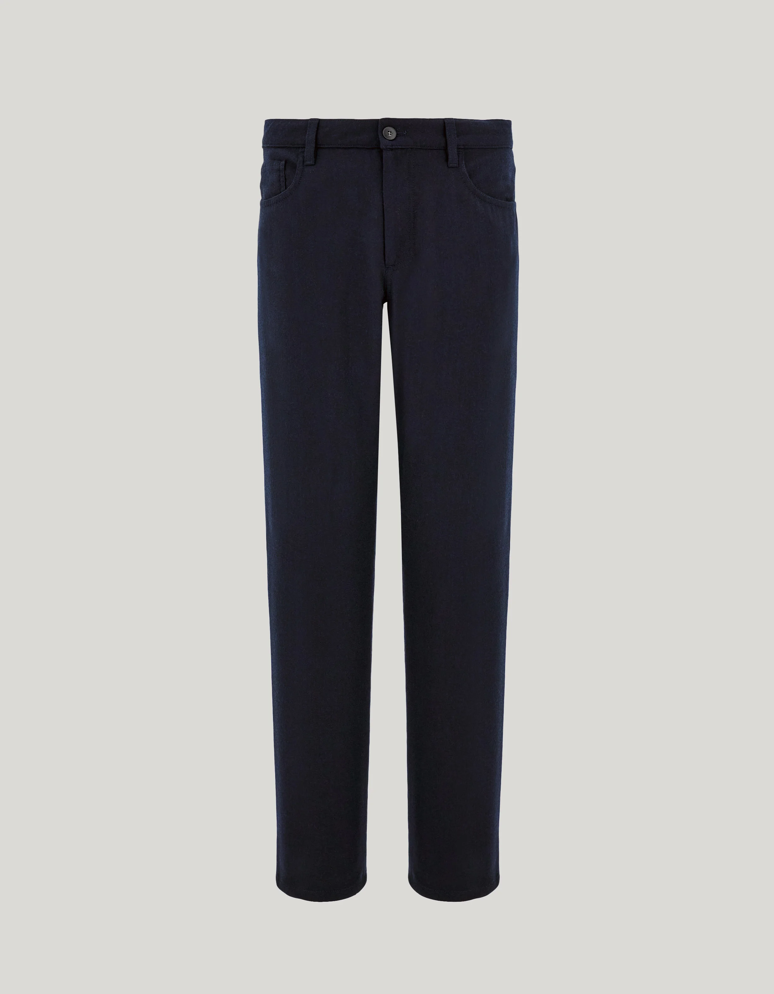 LEVANTE NAVY BLUE CANALI IMPECCABILE WOOL REGULAR-FIT PANTS - 1