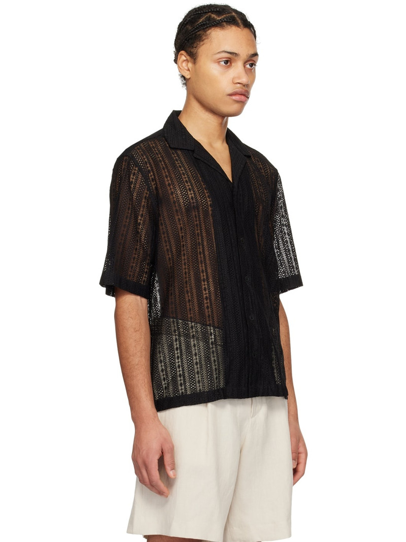 LARDINI Black Semi-Sheer Shirt outlook