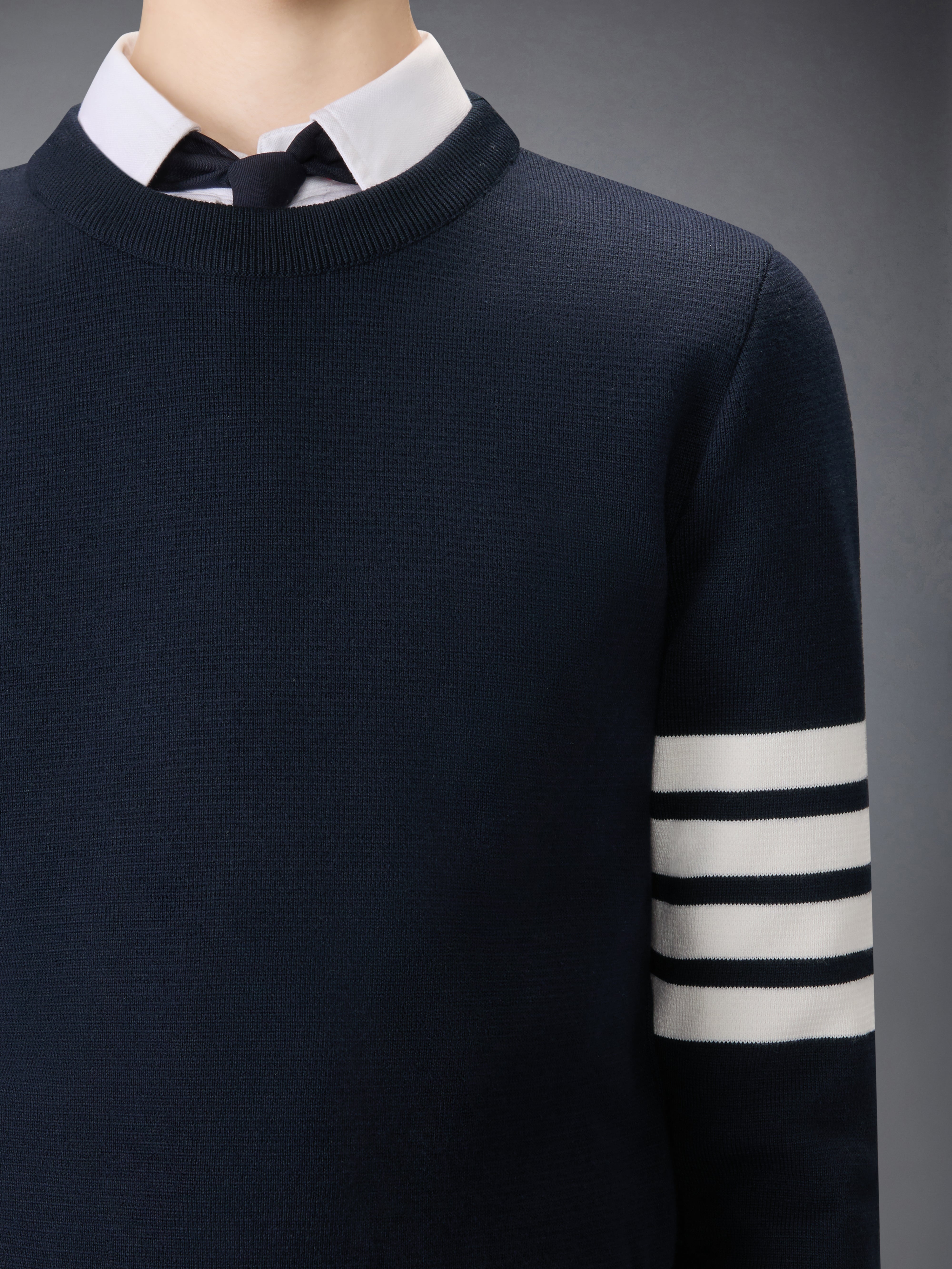 COTTON 4-BAR CLASSIC MILANO STITCH PULLOVER - 6