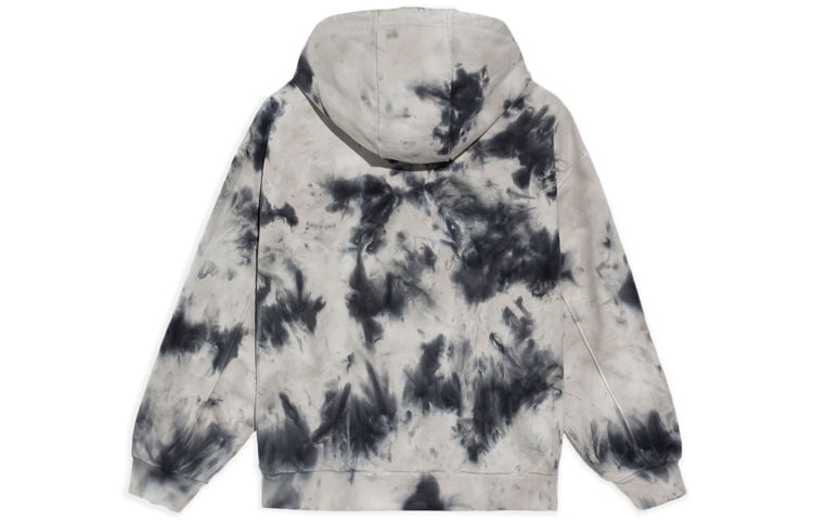 (WMNS) Li-Ning BADFIVE Sports Basketball Series Tie Dye Full Print Loose Hoodie 'Black Grey' AWDS154 - 2