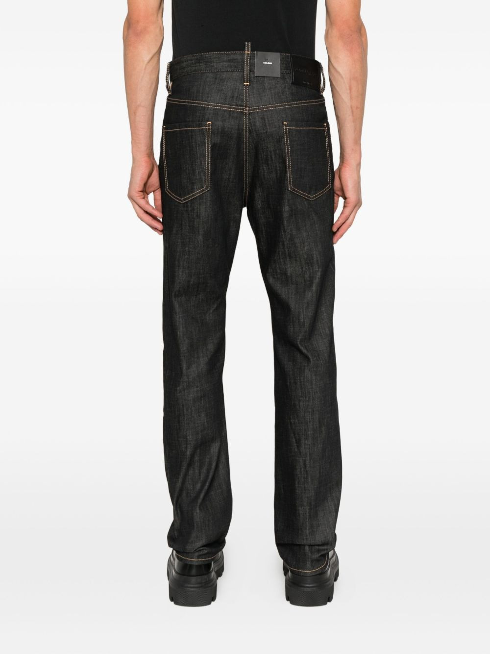 cotton contrast-stitch jeans - 4