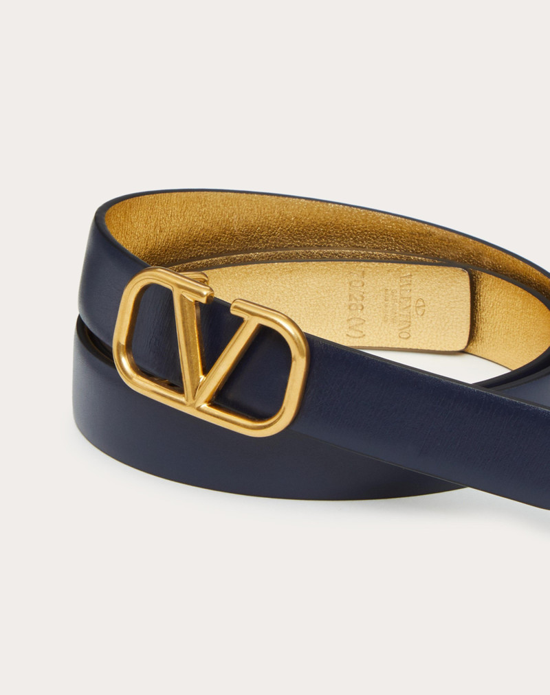 Valentino VLOGO SIGNATURE REVERSIBLE BELT IN SHINY AND METALLIC CALFSKIN 20MM outlook