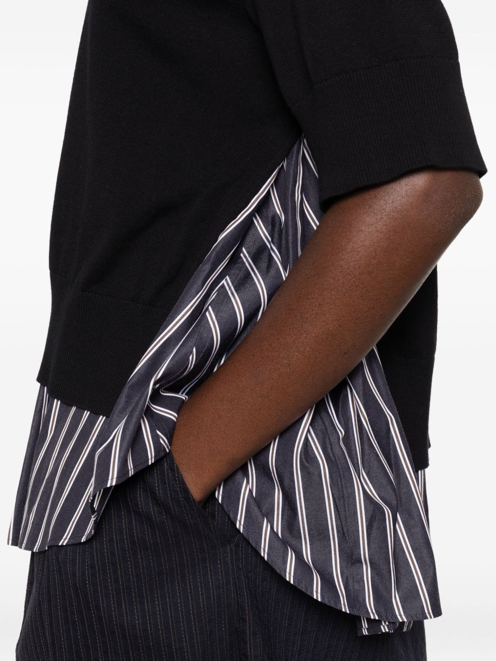 layered striped knit top - 5