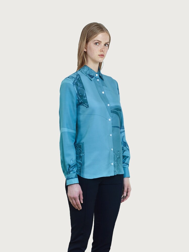 HERITAGE PRINT SILK SHIRT - 5