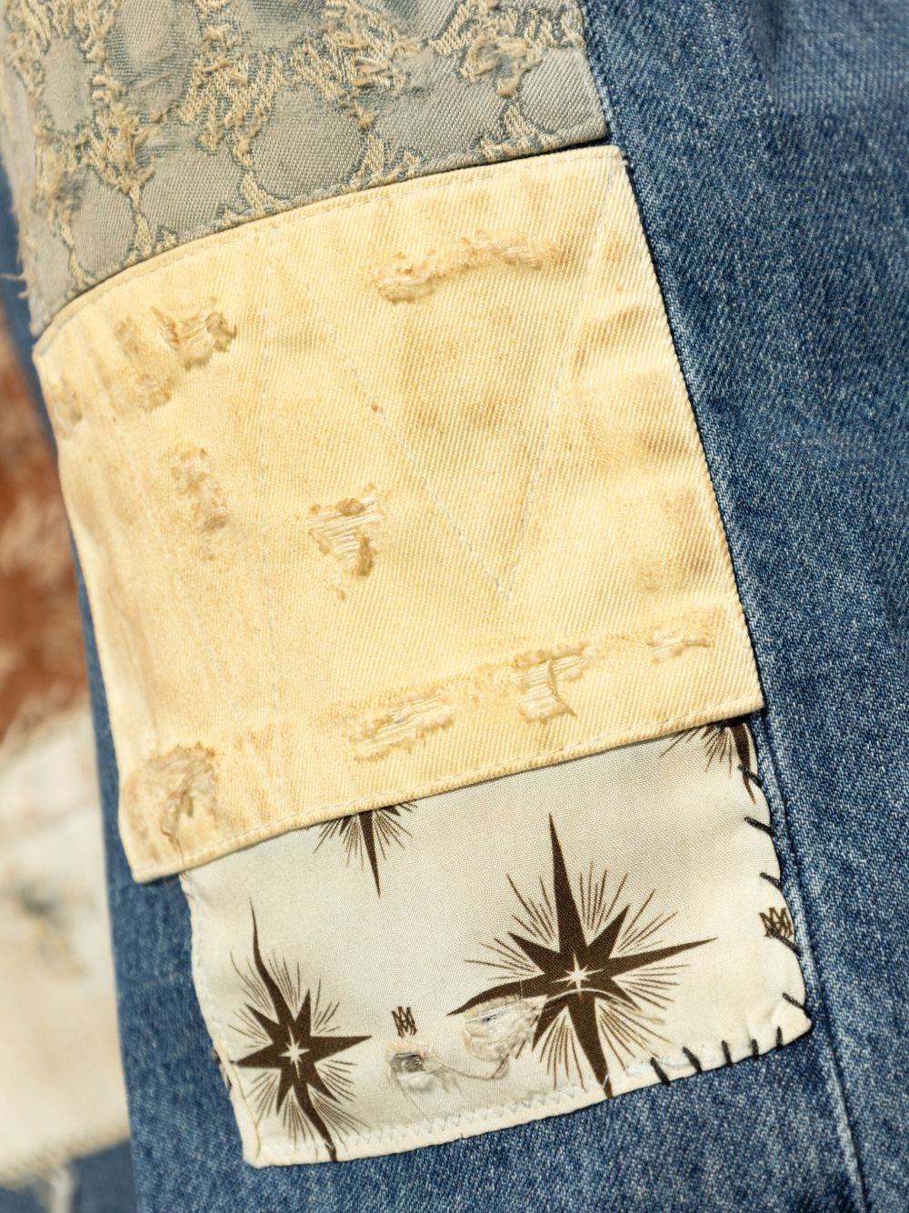 patchwork straight-leg jeans - 5