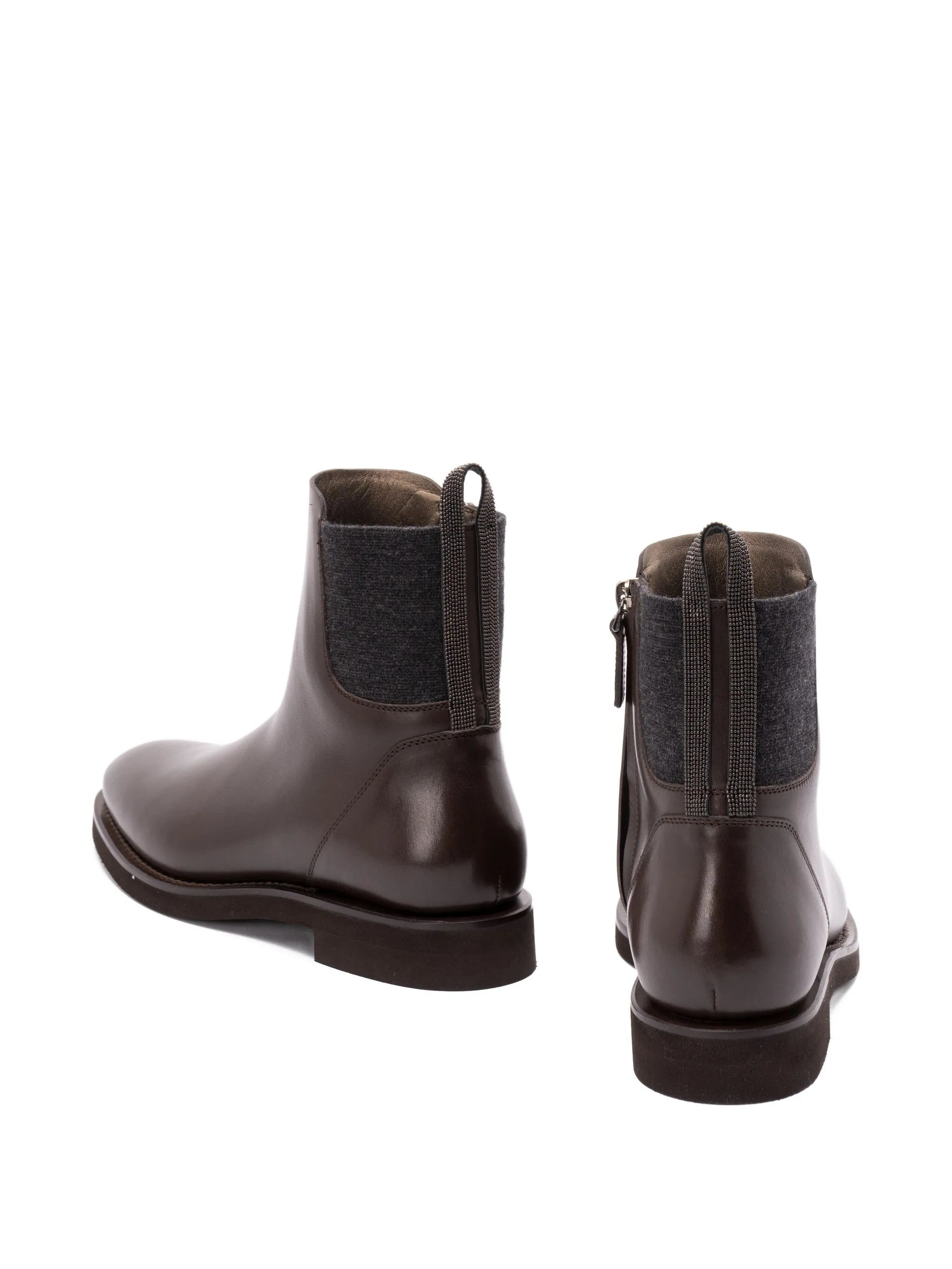 Brunello Cucinelli 30mm Monili-chain Leather Ankle Boots - 3