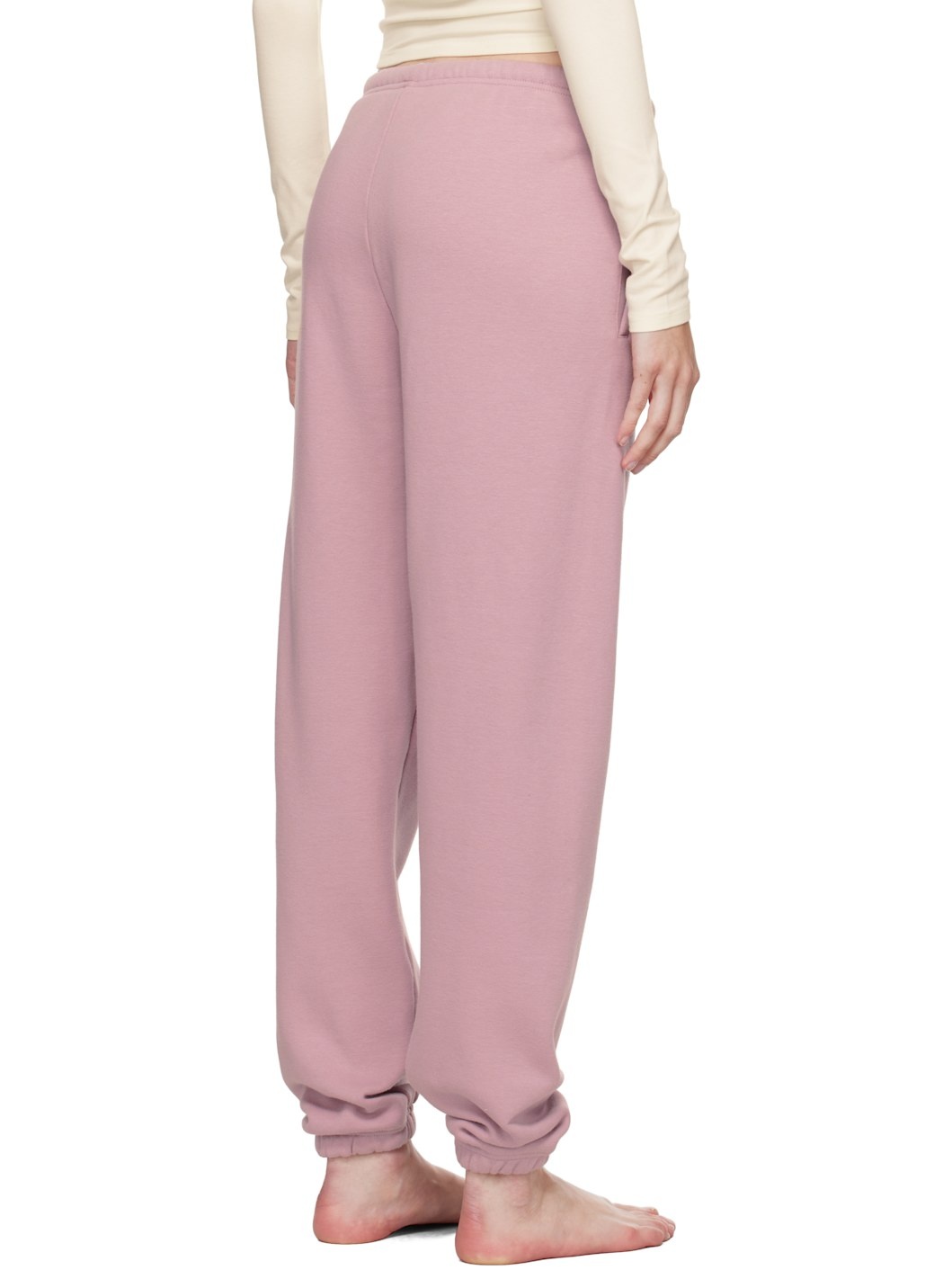 Pink Cotton Fleece Classic Jogger Lounge Pants - 3