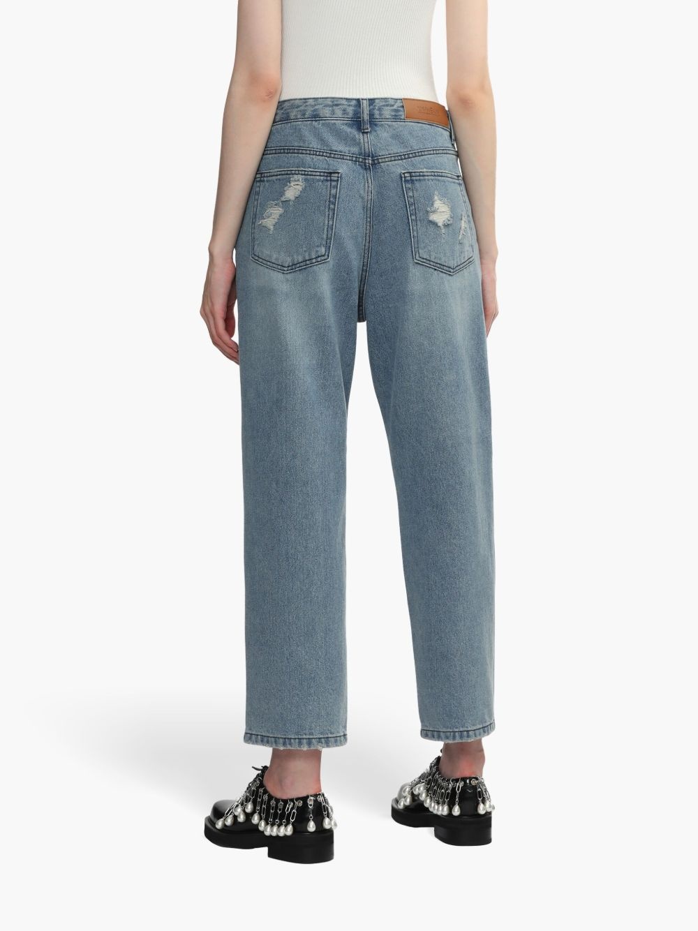 ripped straight jeans - 4