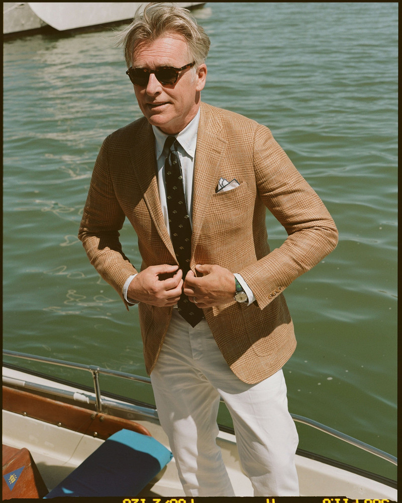 MADE-IN-USA LIGHT BROWN PRINCE OF WALES SPORT COAT 5