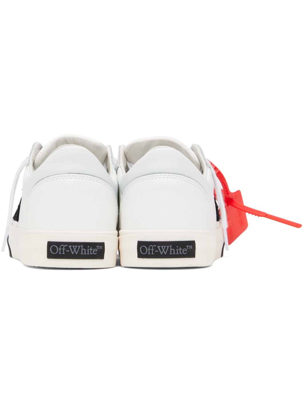 White New Low Vulcanized Leather Sneakers - 2