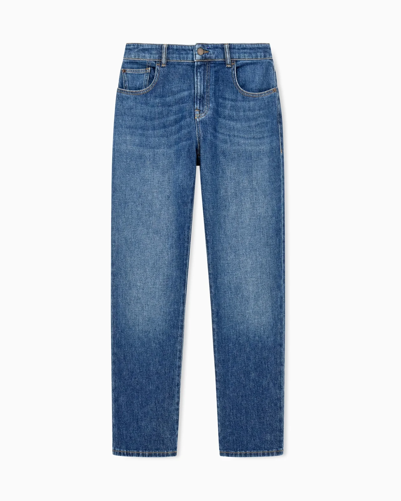 SLIM-FIT DENIM JEANS WITH FIVE POCKETS AND A USED LOOK - 1