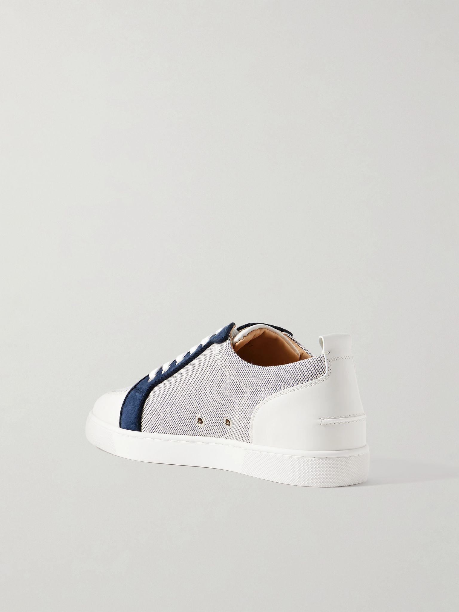 Rantulow Suede and Leather-Trimmed Canvas Sneakers Gray - 4