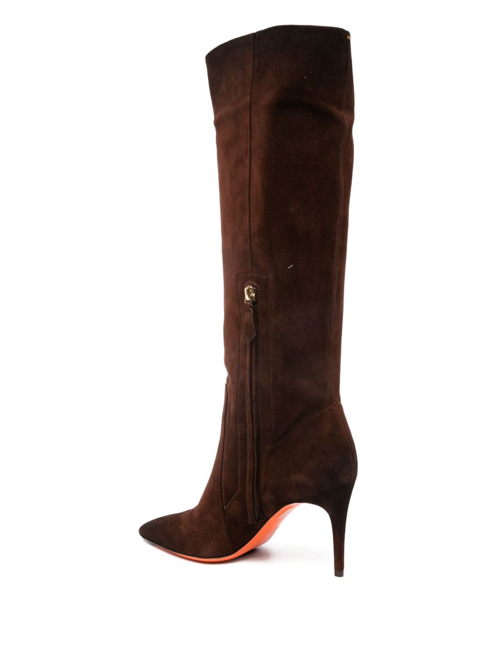 90mm suede pointed-toe knee-high boots - 3