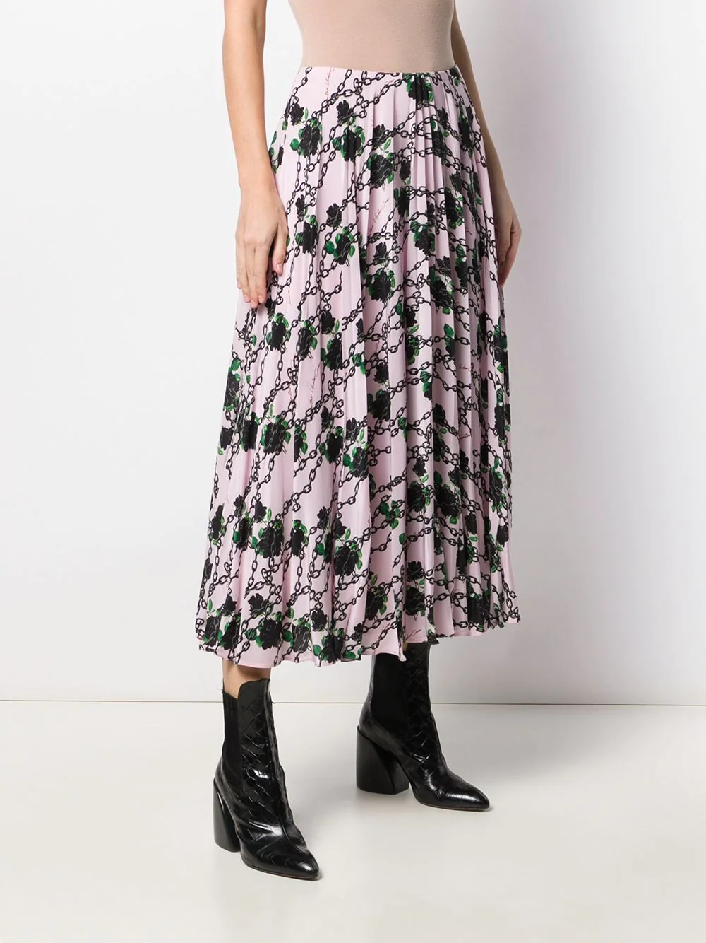 x Undercover silk pleated skirt - 3