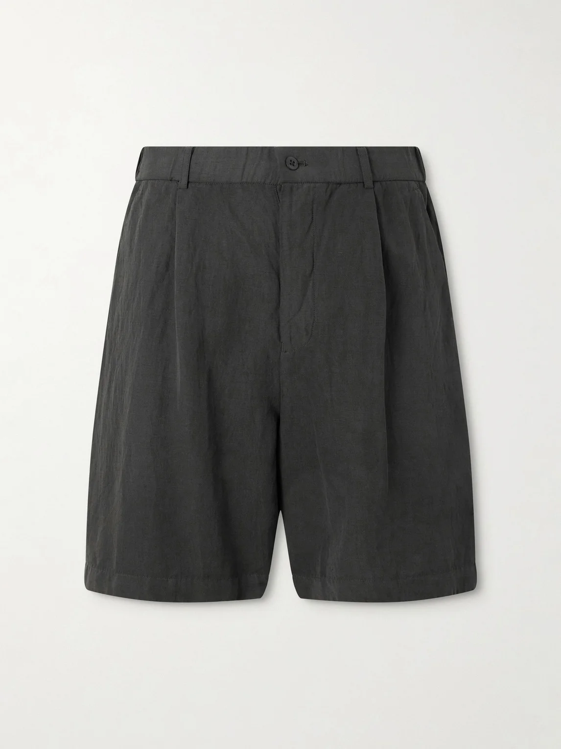 Wide-Leg Cotton and Linen-Blend Twill Shorts - 1