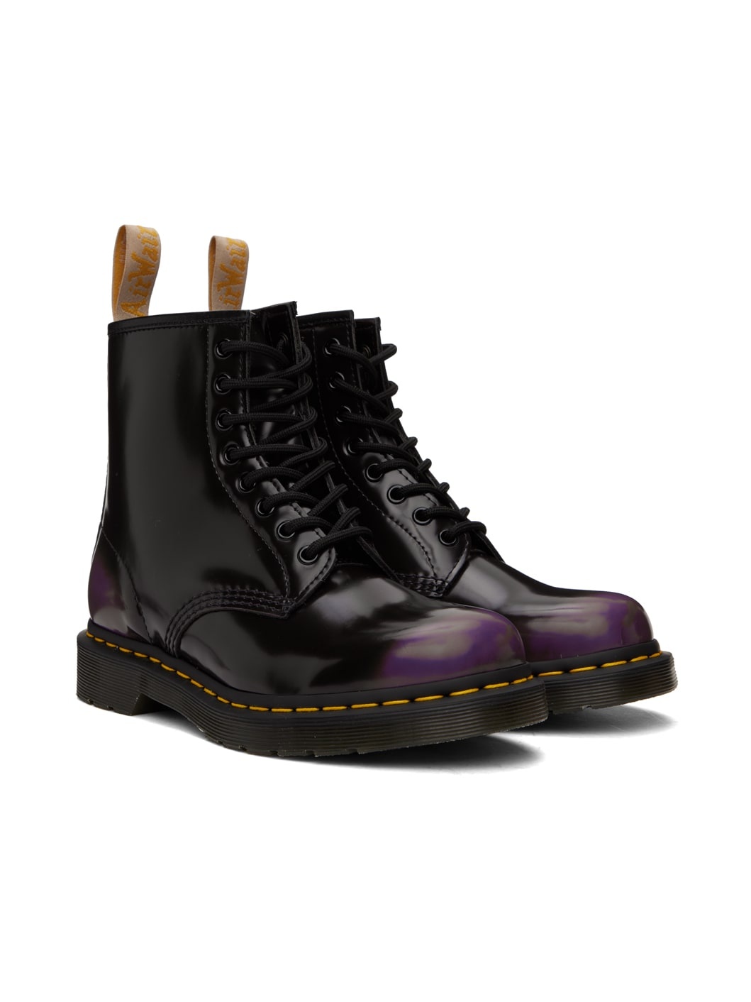 Black & Purple 1460 Boots - 4