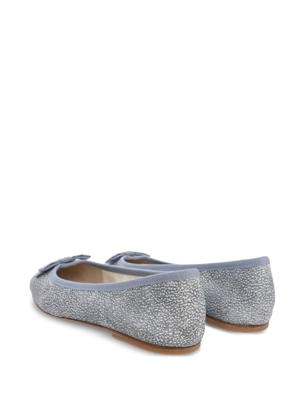 bow-embellished calf leather flats - 5